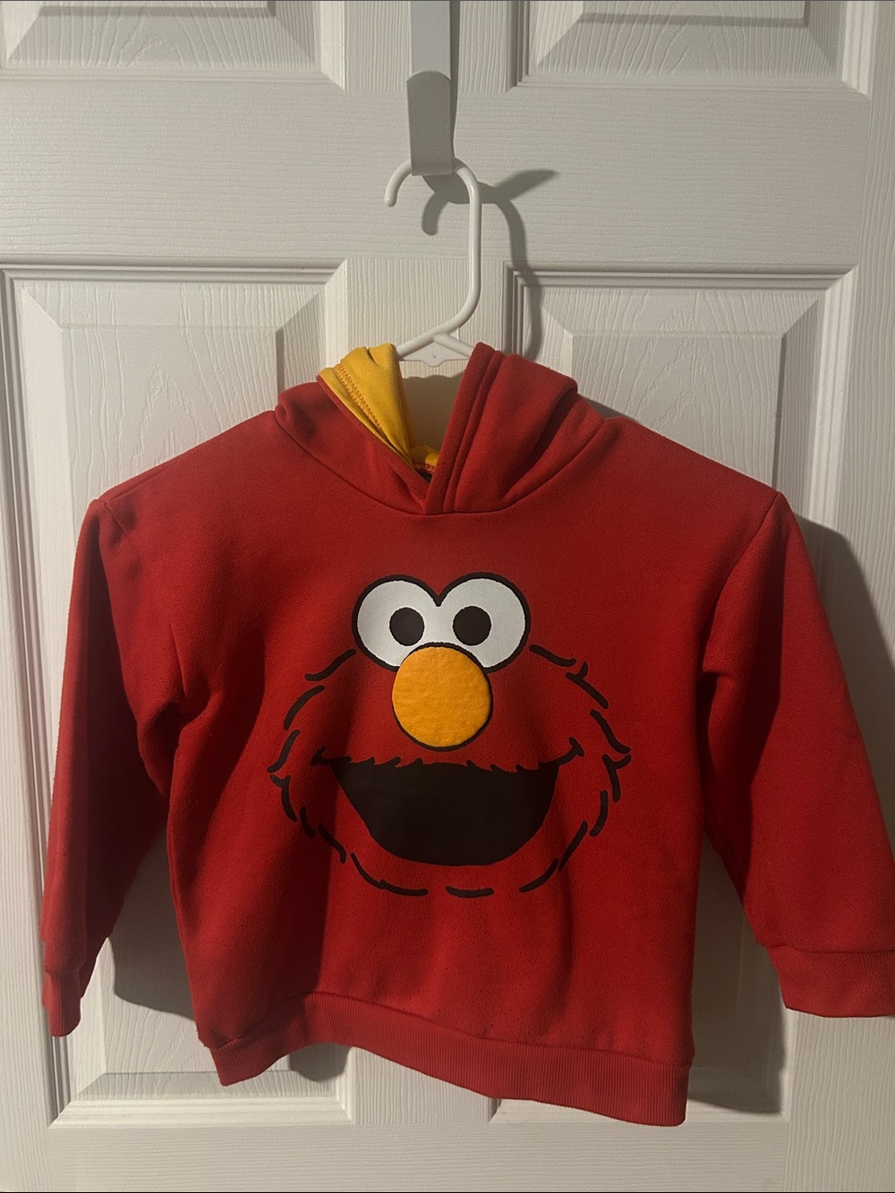 Kids Red Elmo Hooded Sweatshirt with Yellow Lining 5T